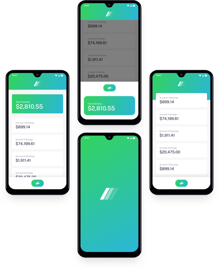 Phones showing the Easybank app